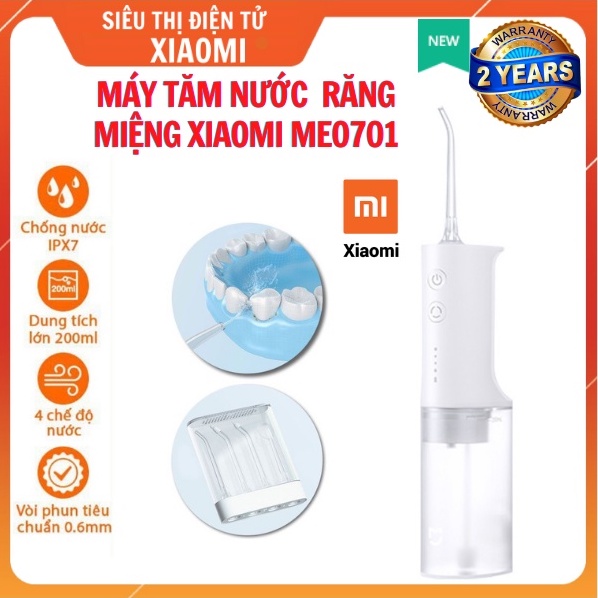 Tăm Nước Xiaomi Mijia MEO701 - Vệ Sinh Răng Miệng - Kèm 4 Đầu Vòi Tiện Lợi Chính Hãng [Bảo Hành 2 Năm]
