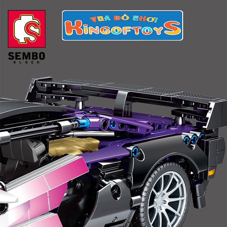 Đồ Chơi Lắp Ráp Kiểu Lego Điều Khiển Từ Xa RC Mô Hình Siêu Xe Purple Moon Sports Car SEMBO 701945 Với 1337 PCS