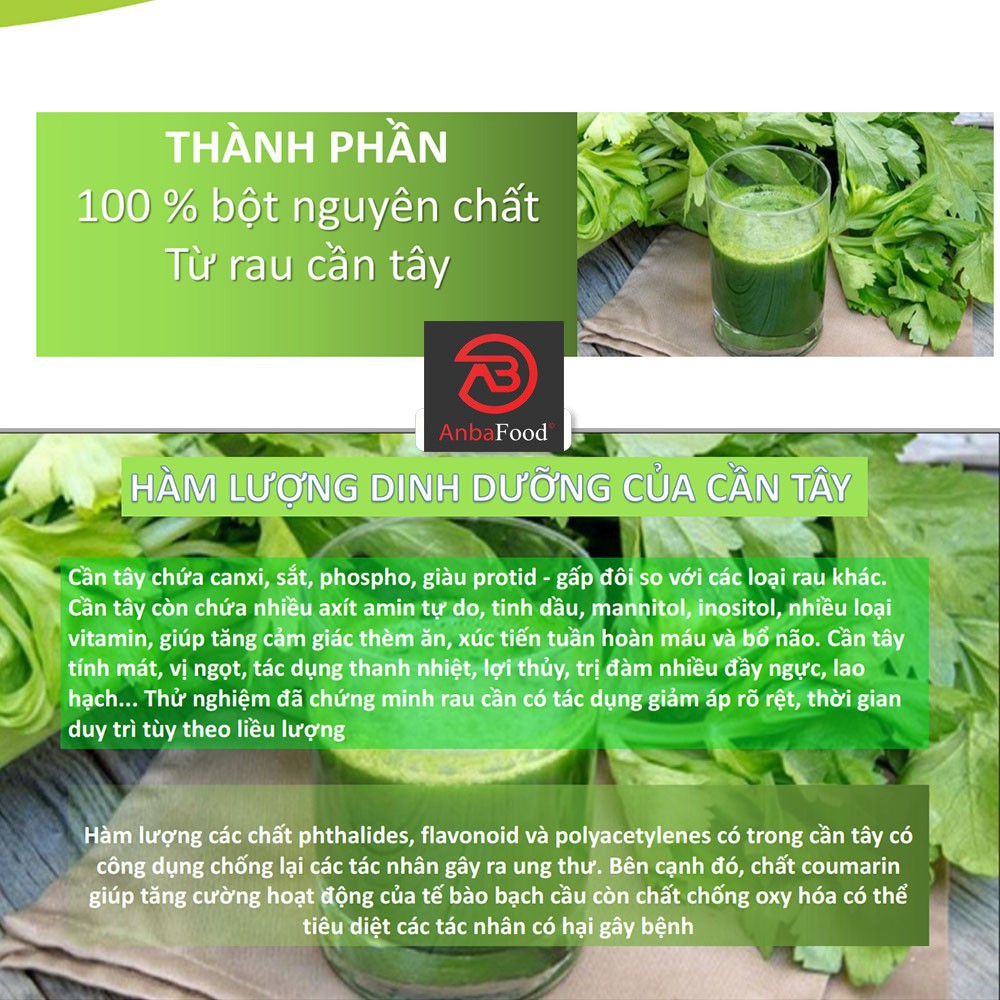 Bột Cần Tây giảm cân Behena (Hộp 50gr) - Bột cần tây sấy lạnh - Giảm cholesterol - Cải Thiện sức khoẻ Tim Mạch | BigBuy360 - bigbuy360.vn