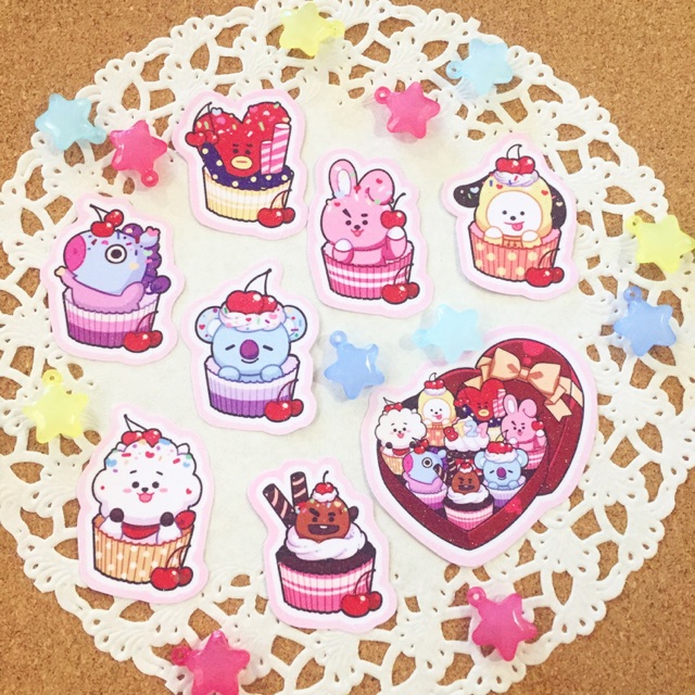 Sticker BT21 (set 8 mẫu)