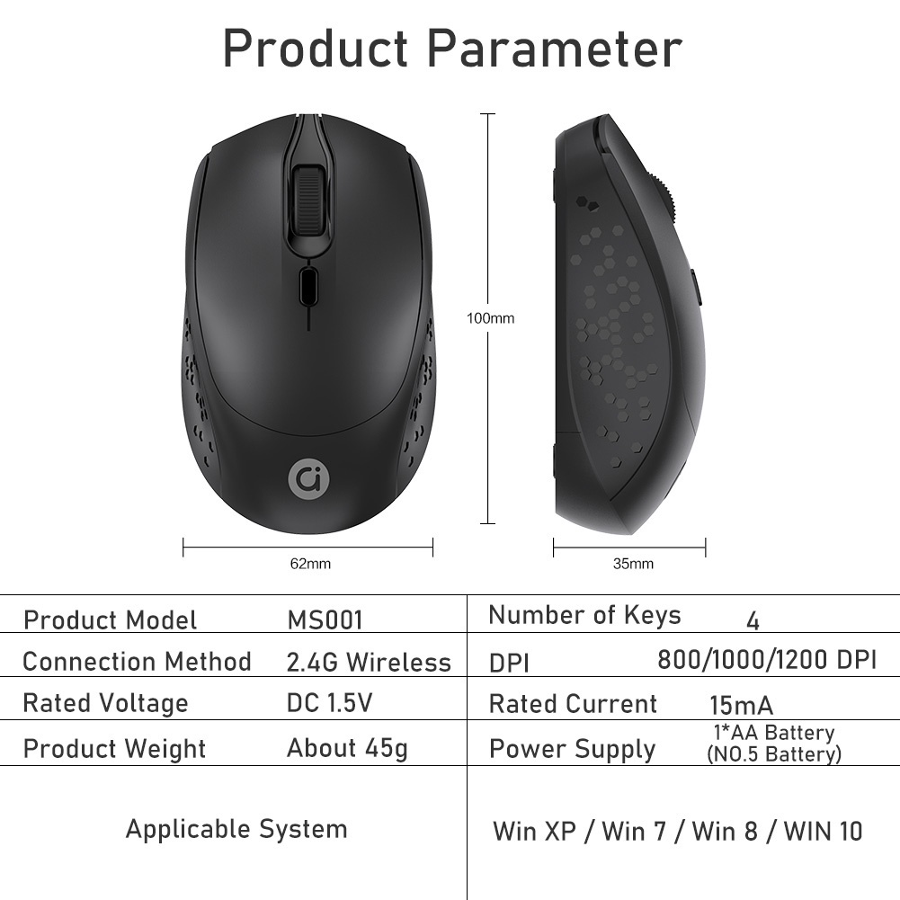 Chuột Không Dây Thông Minh Asus adol MS001 2.4G
