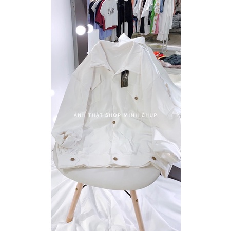 [VIDEO ẢNH THẬT] Áo Khoác Kaki Trơn Trắng Form Rộng Unisex Nam Nữ Freesize- Áo Khoác Thu Đông