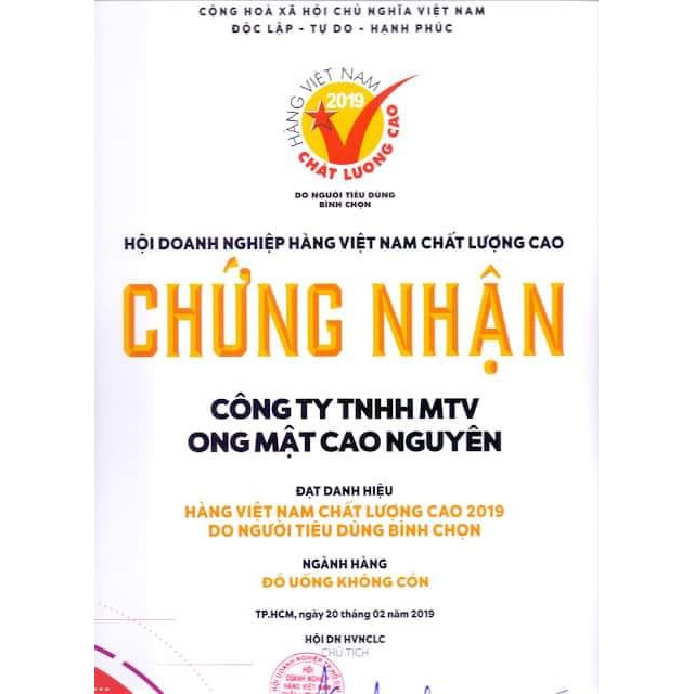 Mật Ong Cao Nguyên Nguyên Chất Highland Bee 1000ml