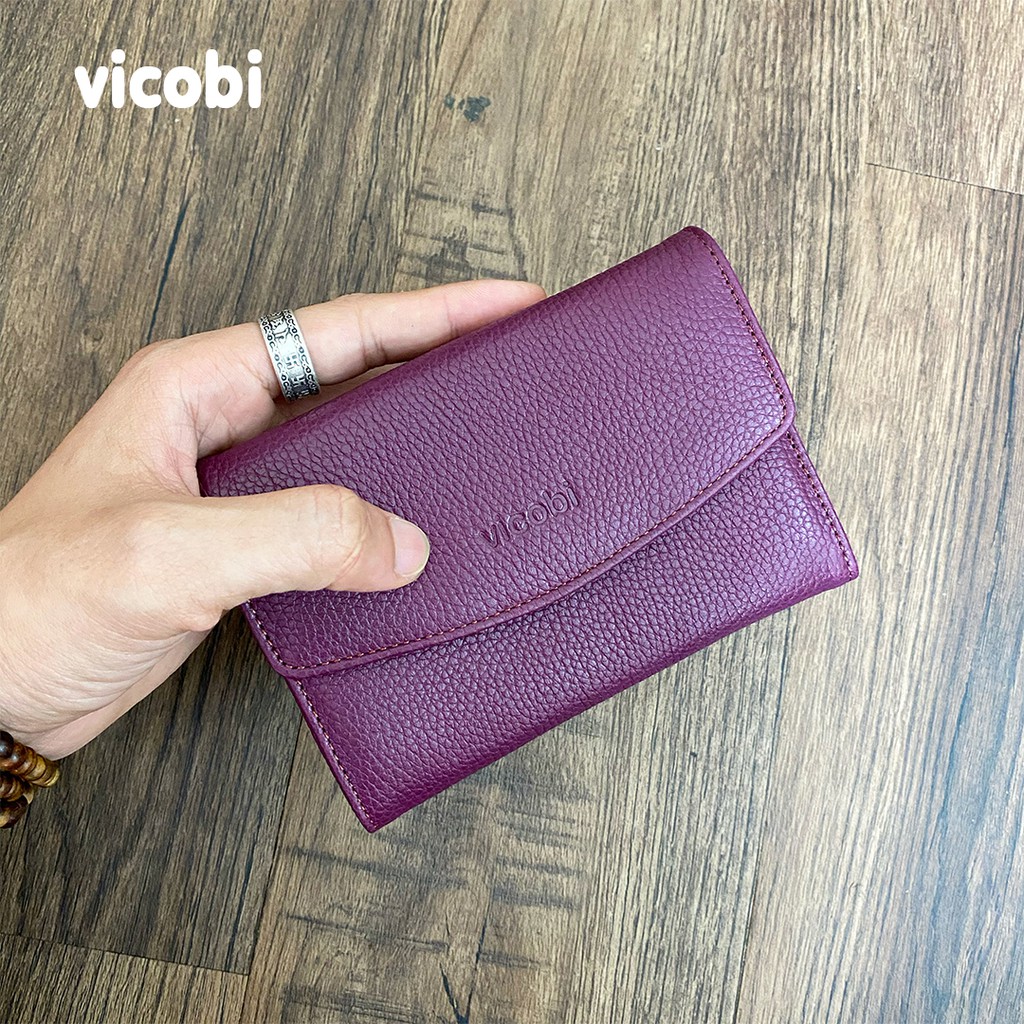 Ví Mini Nữ Da Bò Vicobi M8, Bóp nhỏ cầm tay đựng thẻ Card ATM, CMND, GPLX cà vẹt bằng lái xe cũ mới, Made in VietNam | BigBuy360 - bigbuy360.vn