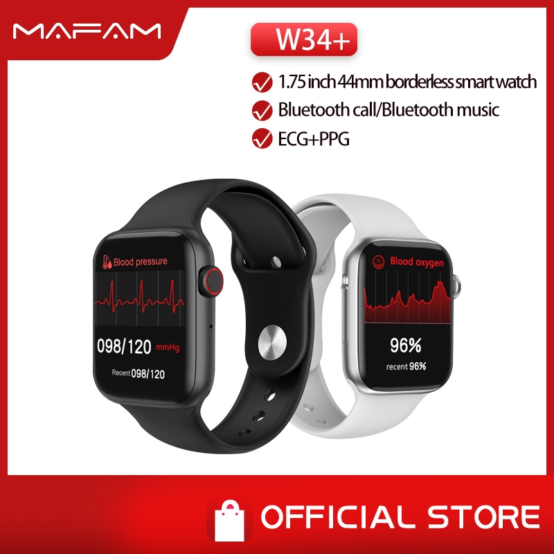 2020 new Đồng hồ thông minh không thấm nước IWO Kết nối Bluetooth nghe gọi Watch 6 Series 6 Đồng hồ thông minh nam và nữ w34+  pk w26 Nhiệt độ cơ thể Màn hình nhịp tim Máy theo dõi thể dục Smart Watch nam và nữ