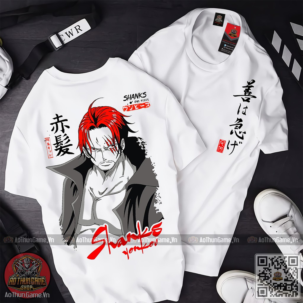 Áo thun Shanks tóc đỏ T02 mẫu mới cực đẹp, áo phông One Piece Shanks tứ hoàng Unisex form Nam Nữ [AoThunGame]