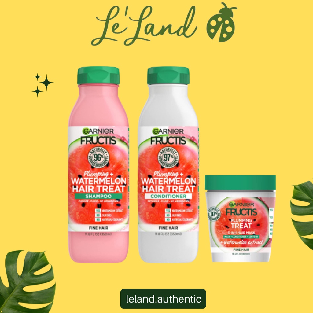 Bill US - Dầu gội xả Garnier Fructis Plumping Watermelon Hair Treat 350ml