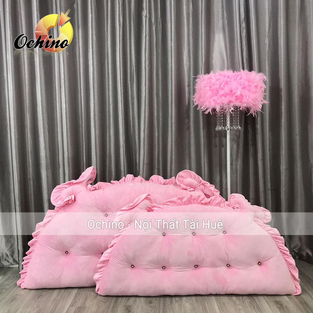 Tựa Đầu Giường, Gối Tựa Kê Đầu Giường Đính Khuy Mẫu Hoàng Gia Sang Chảnh Size 1M2-55 Và 1M6-75 ( Có Sẫn)