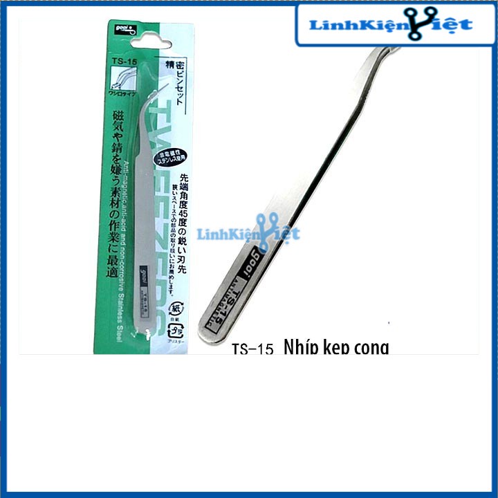 Nhíp Kẹp Linh Kiện GOOi - Loại Cong TS-15