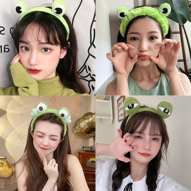 Băng Đô Cài Tóc Hình Chú Ếch Xanh Dễ Thương Phong Cách Hàn Quốc