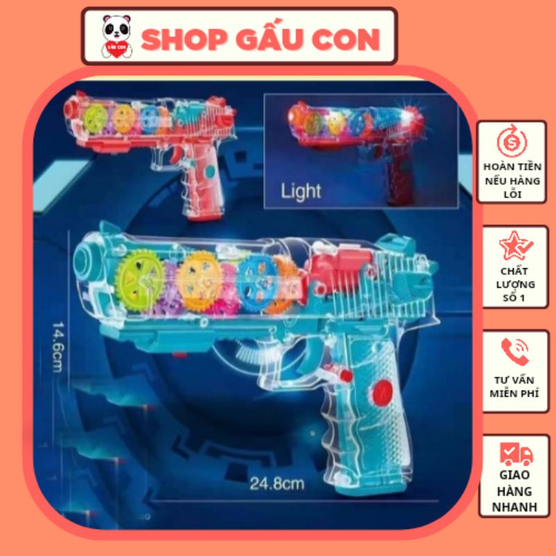Đồ chơi trẻ em  súng đồ chơi có đèn led và phát nhạc - Tặng kèm 3 pin Â