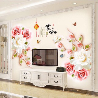 Decal dán tường mẫu hoa hồng đá sang chảnh