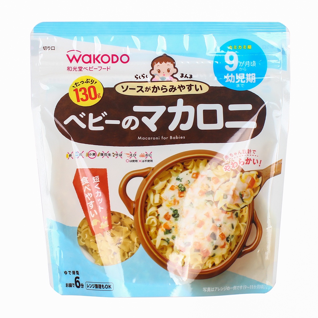 Nui Macaroni Wakodo tách muối dành cho bé từ 9 tháng tuổi