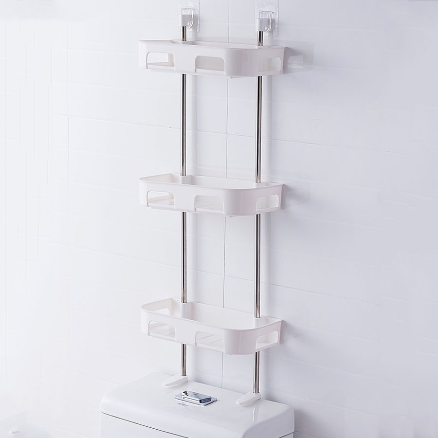 Kệ để đồ nhà tắm, kệ gác bồn cầu toilet 3 tầng gắn tường