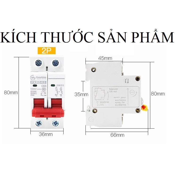 CB dc 1000V FXBZ-63 Aptomat 1 chiều bộ ngắt mạch DC 1000V CHÍNH HÃNG Vaneaims