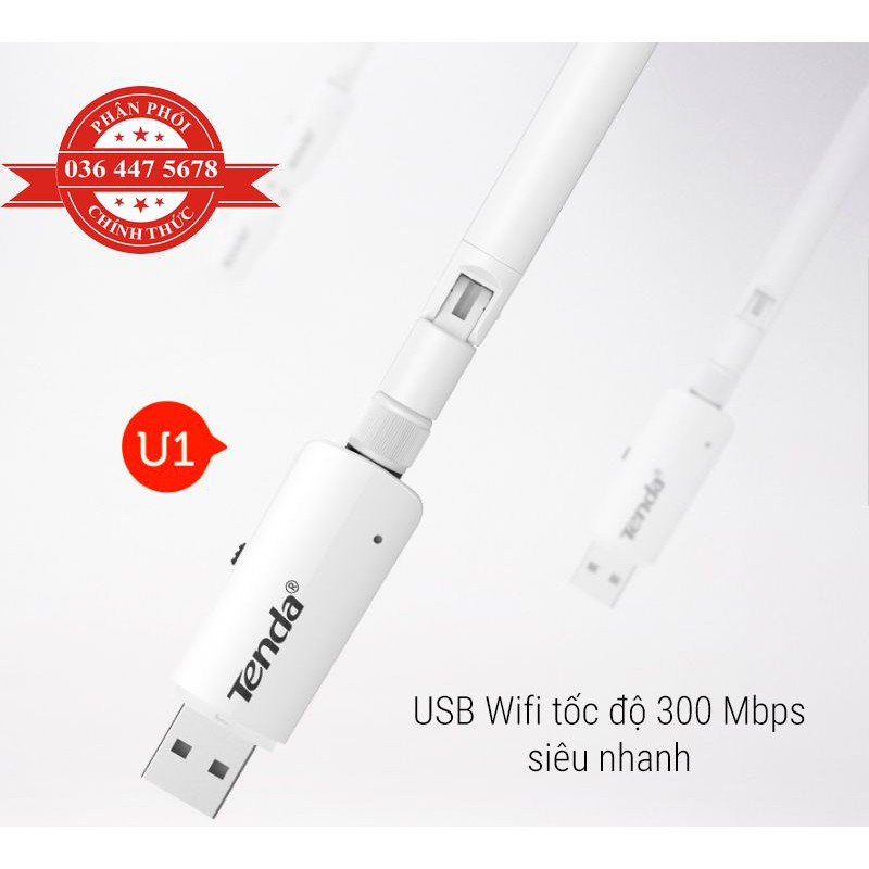 BH 3 năm) Thiết bị thu WIFI 300M TENDA U1 - cổng USB | BigBuy360 - bigbuy360.vn