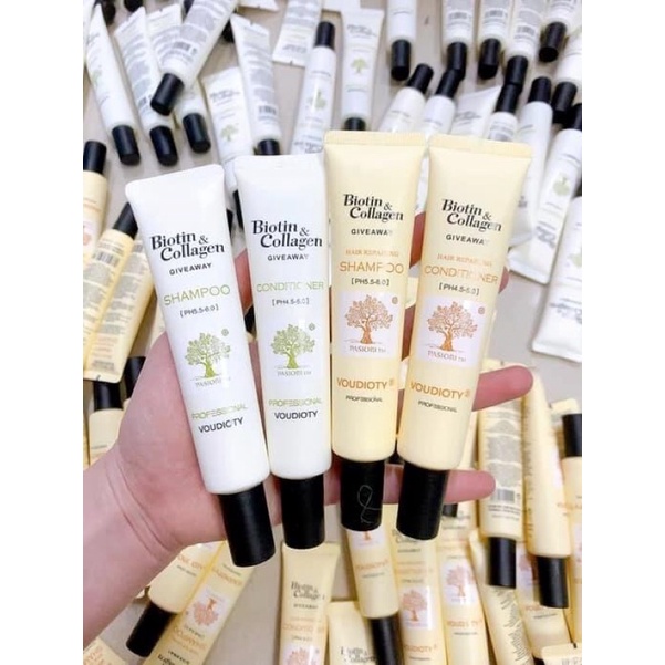 BỘ DẦU GỘI XẢ MINI BIOTIN COLLAGEN VOUDIOTY PASIORI TM GIVEAWAY 30ML*2 (TUÝP)