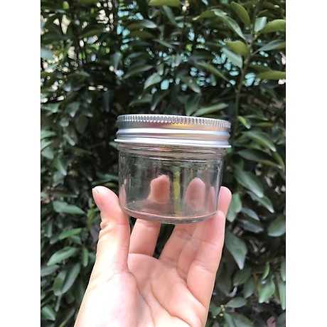 Set 6 lọ thủy tinh nắp nhôm ren xoáy dùng chưng yến, làm sữa chua, caramen, đựng đồ ăn nhiều cỡ 100ml, 200ml, 300ml