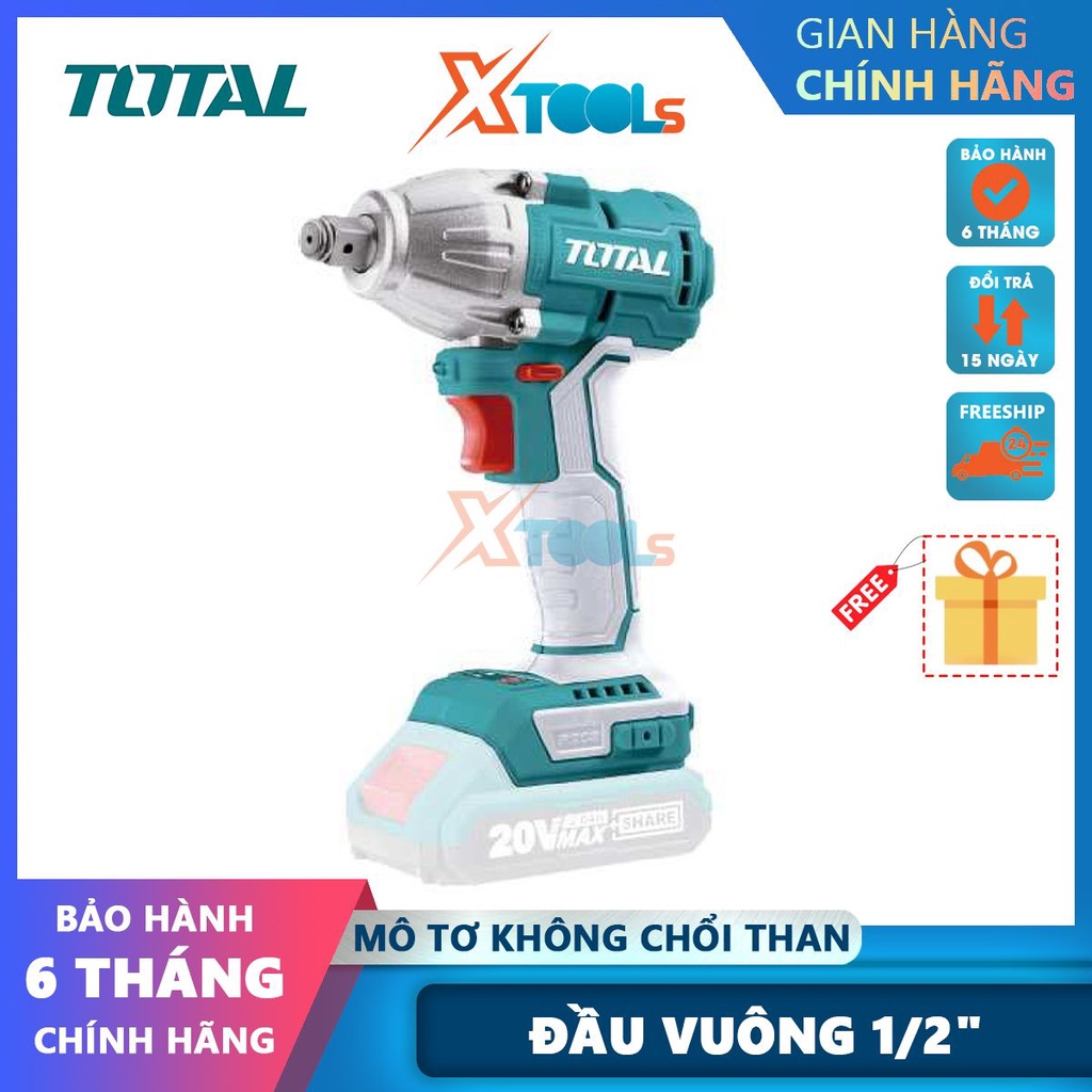 Máy siết bu lông dùng pin không chổi than 1/2" 20v Total TIWLI20010 máy bắn bulong 2100rpm/300NM -CHÍNH HÃNG-XTOOLS