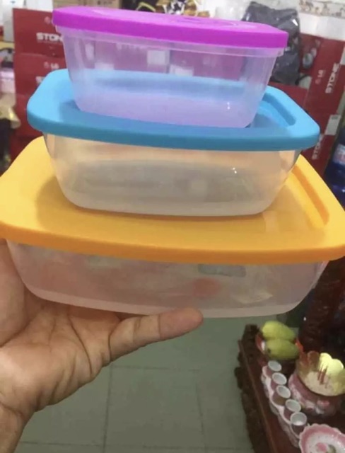 Set 3 hộp nhựa Vi Sóng  Đa Màu