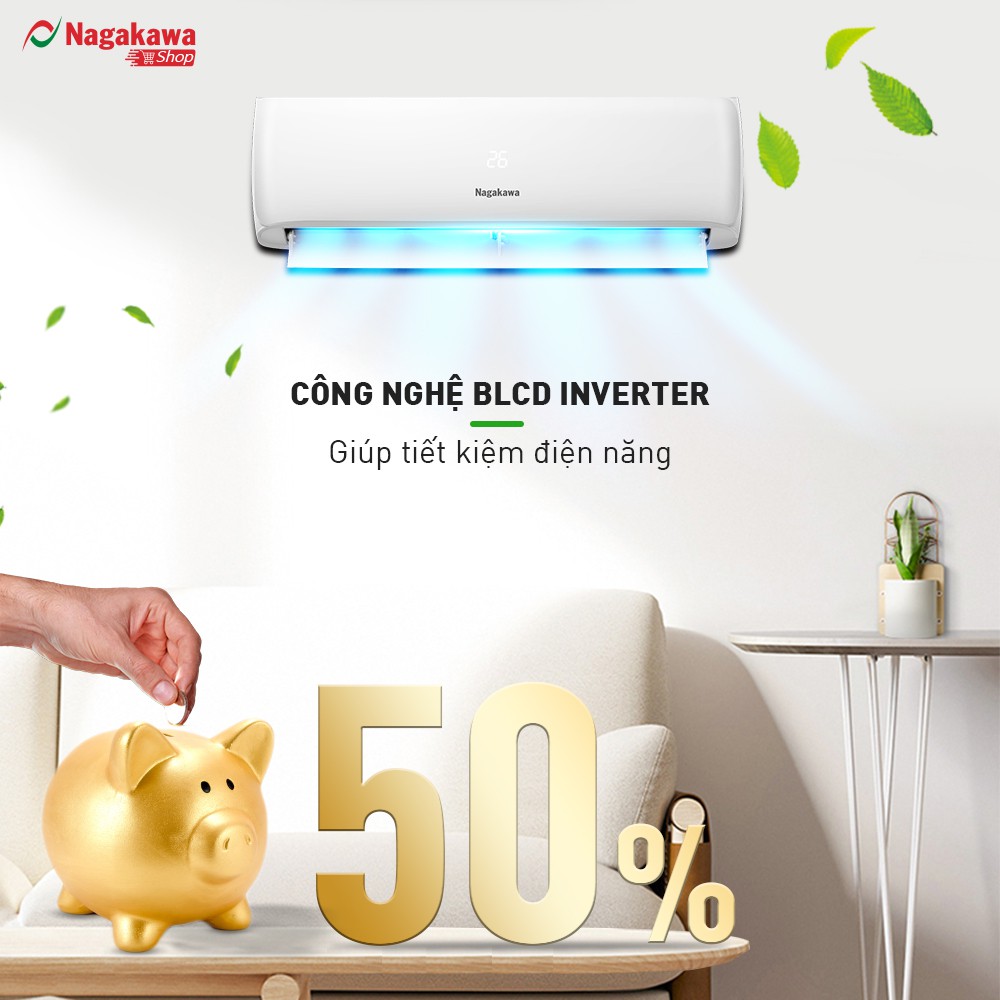 Điều hòa Inverter 9000BTU/H Nagakawa NIS-C09R2H08