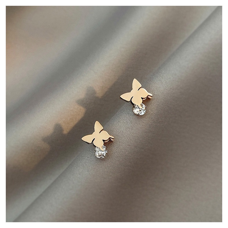 Bông tai đính đá zircon phong cách Hàn Quốc thời trang xinh xắn