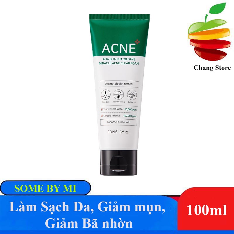 [CHÍNH HÃNG] Sữa Rửa Mặt Some By Mi AHA.BHA.PHA 30 Days Miracle ACNE Clear Foam 100ml