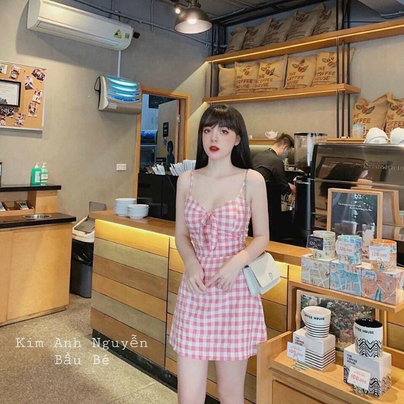ĐẦM  HAI DÂY CARO PHỐI NƠ