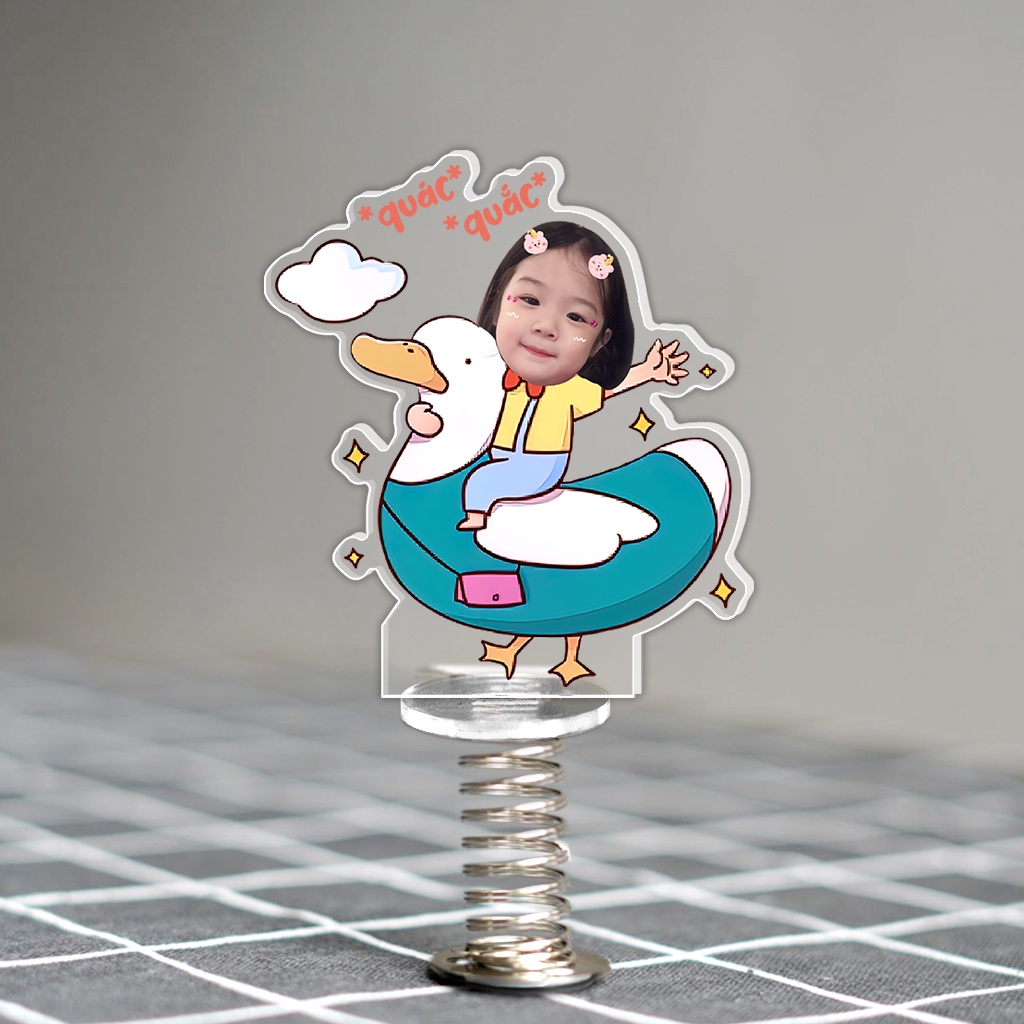 Standee lò xo lắc lư đáng yêu trong suốt đế dính trang trí in theo yêu cầu chibi