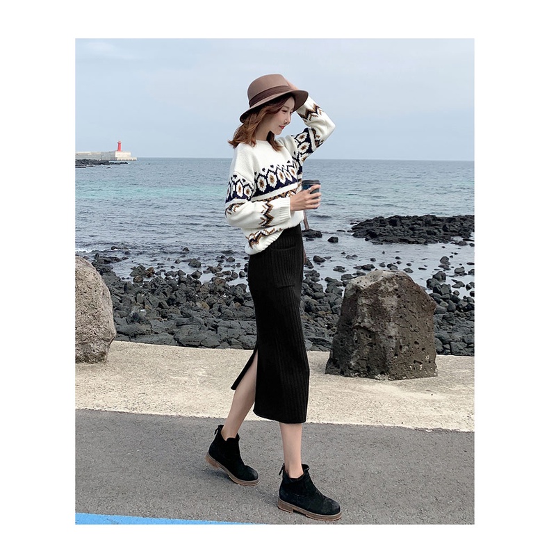 Chân váy len bút chì dáng dài phong cách hàn quốc có xẻ tà sau | BigBuy360 - bigbuy360.vn