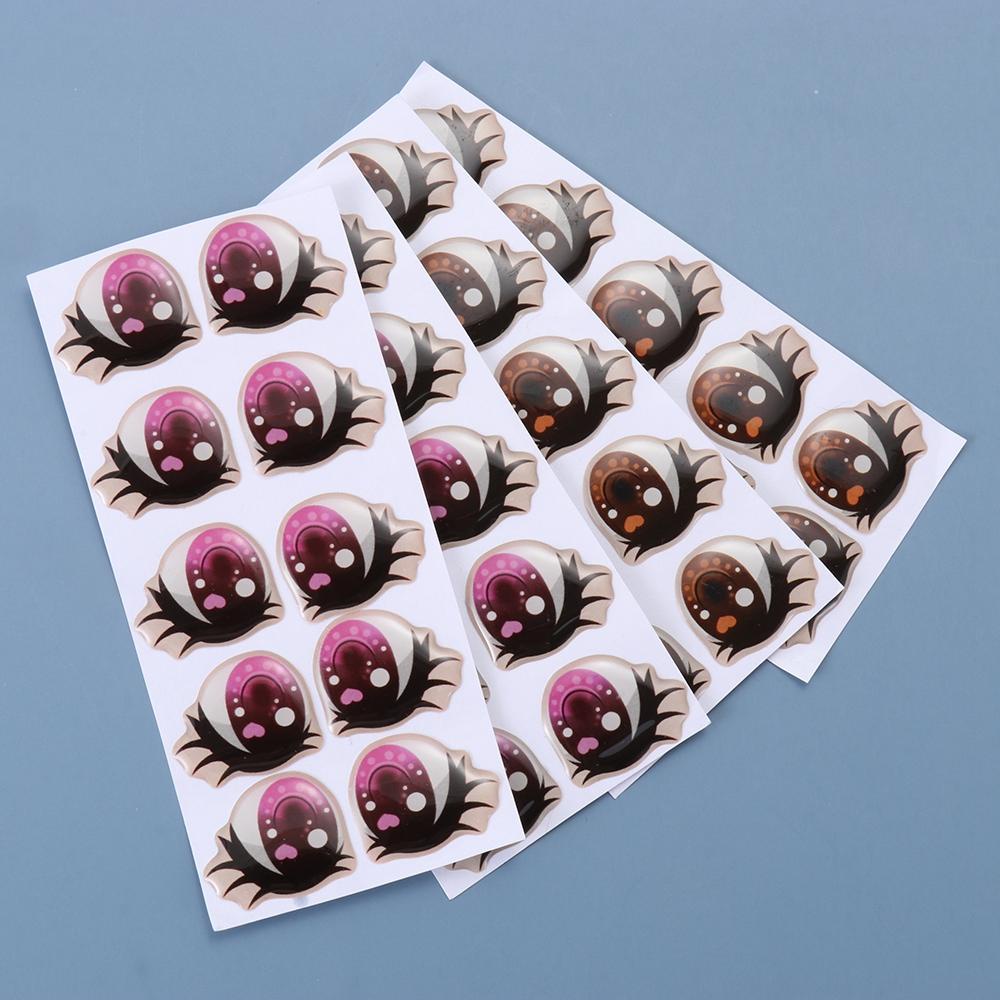 Set 10 Cặp Nhãn Dán Hình Trái Tim Màu Sắc Cầu Vồng