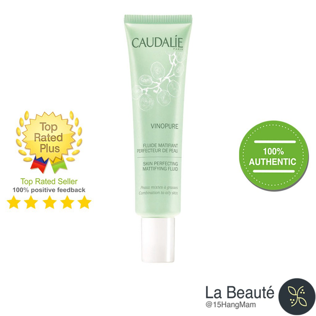 Caudalie Vinopure Skin Perfecting Mattifying Fluid - Kem Dưỡng Cho Da Thường Đến Da Hỗn Hợp 40ml