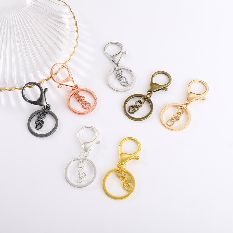 Phụ kiện trang sức kim loại tôm hùm clasp bộ ba mảnh với mặt dây chuyền móc khóa