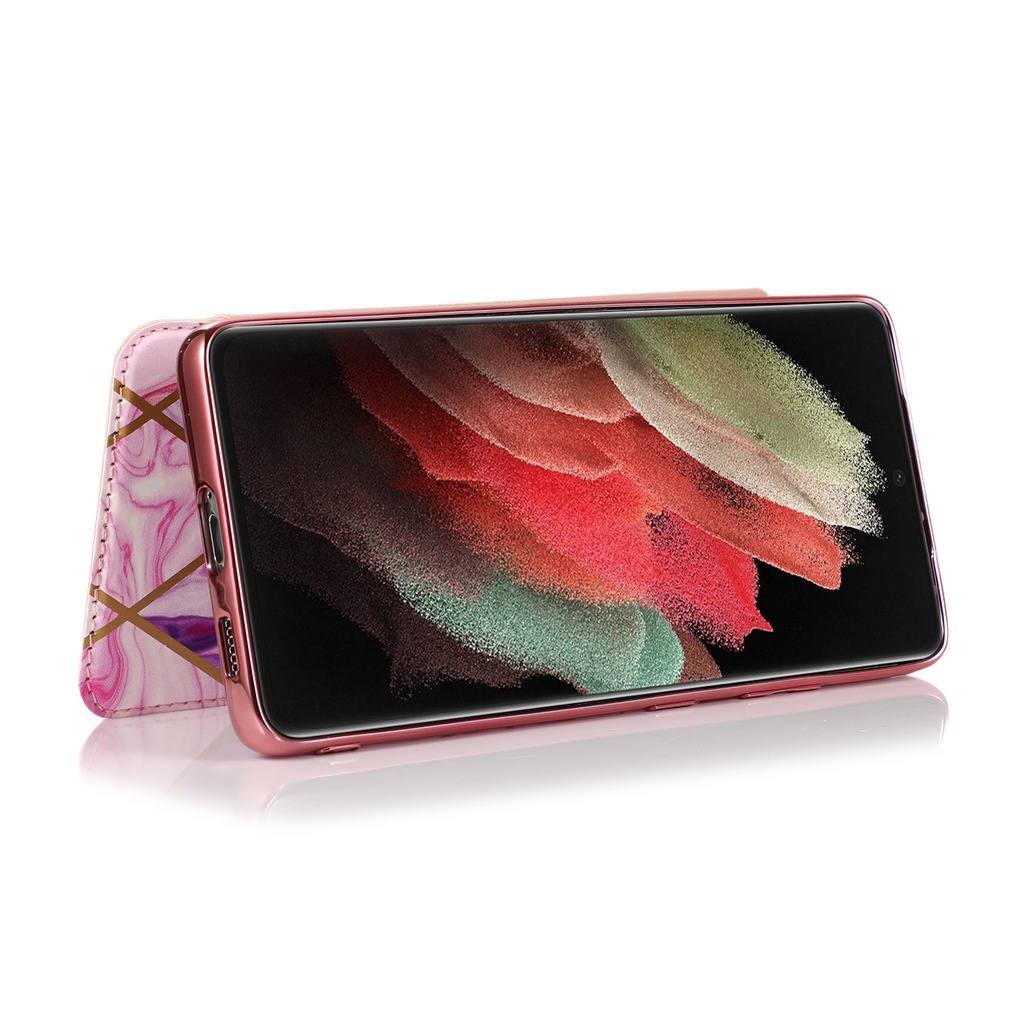 Ốp điện thoại da PU nắp lật cho Samsung Galaxy S21 S20 Ultra S21 Plus S21+ S20+ S20 FE A12 M12 A32 A42 A52 A52s A72 5G