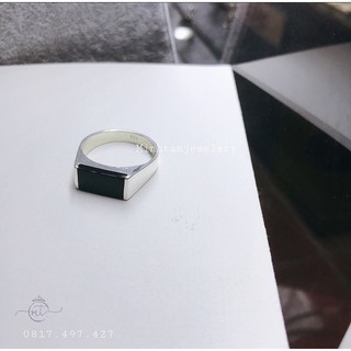 [bạc ta] nhẫn nam kiểu Signet