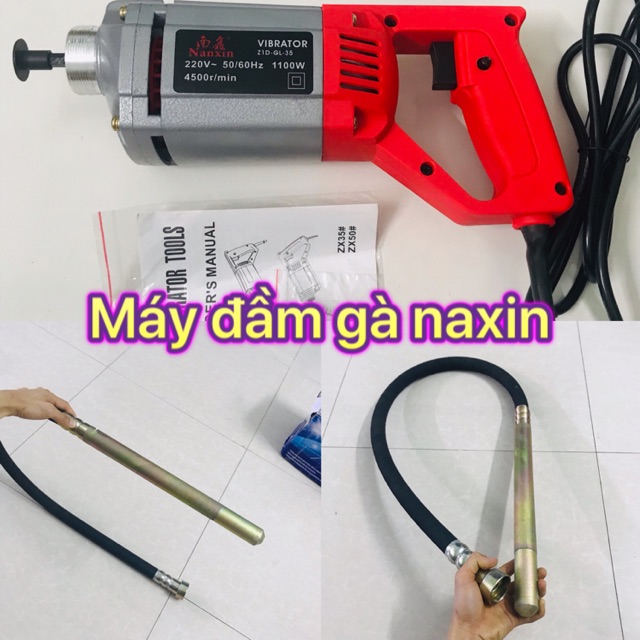 Máy đầm bê tông cầm tay nanxin 1100w có kèm dây