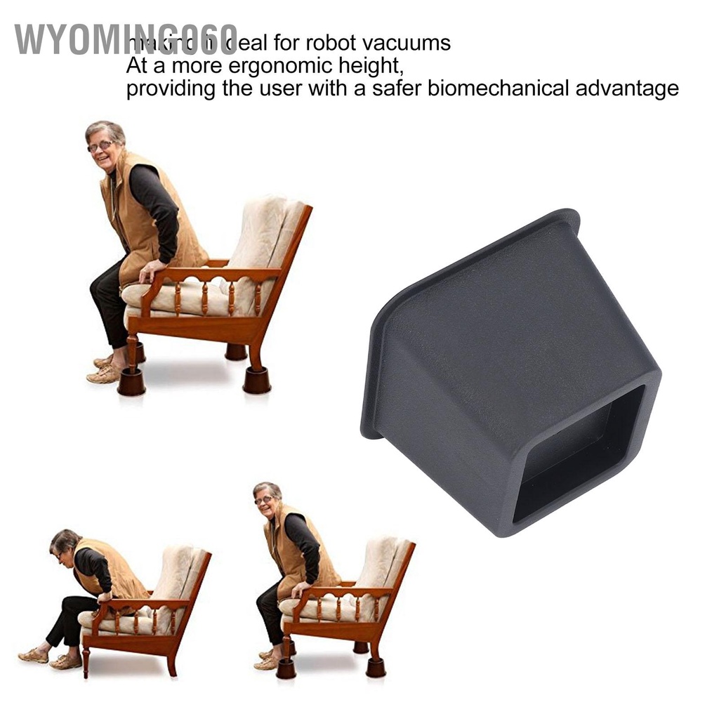 Set 6 Miếng Đệm Chân Ghế Sofa / Giường Ngủ Hình Thang 3 Inch Màu Đen