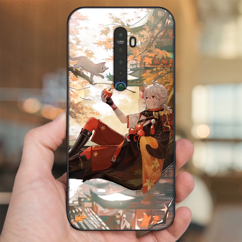 Ốp lưng Oppo Reno 2 viền đen in hình Kazuha Genshin Impact