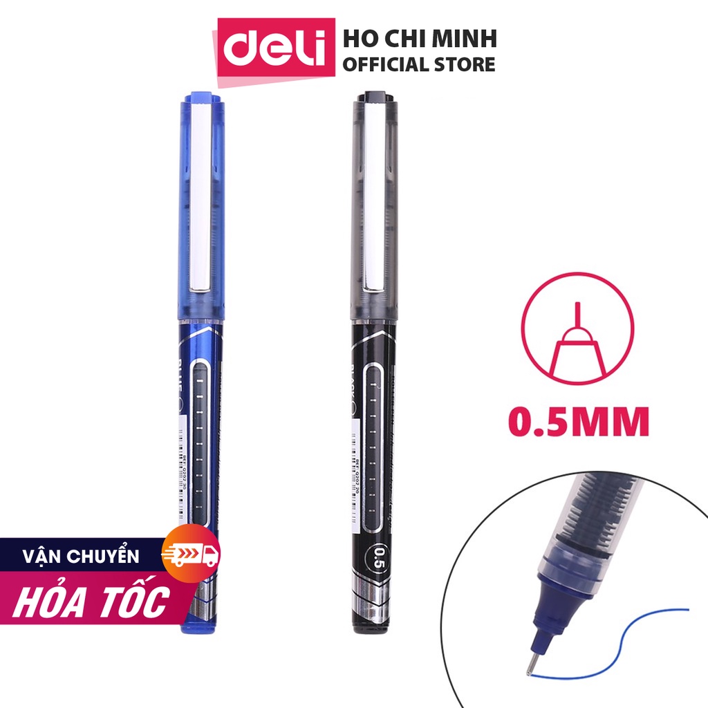 Bút ký mực gel cao cấp Deli - ngòi bút 0.5mm - mực Xanh - EQ20230