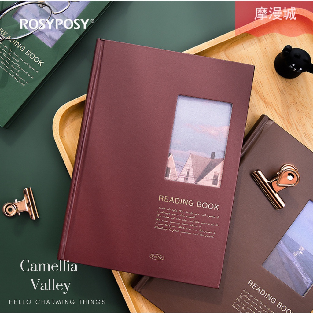 Sổ tay ROSYPOSY ghi chép bìa cứng họa tiết tranh phong cảnh cổ điển, giấy caro