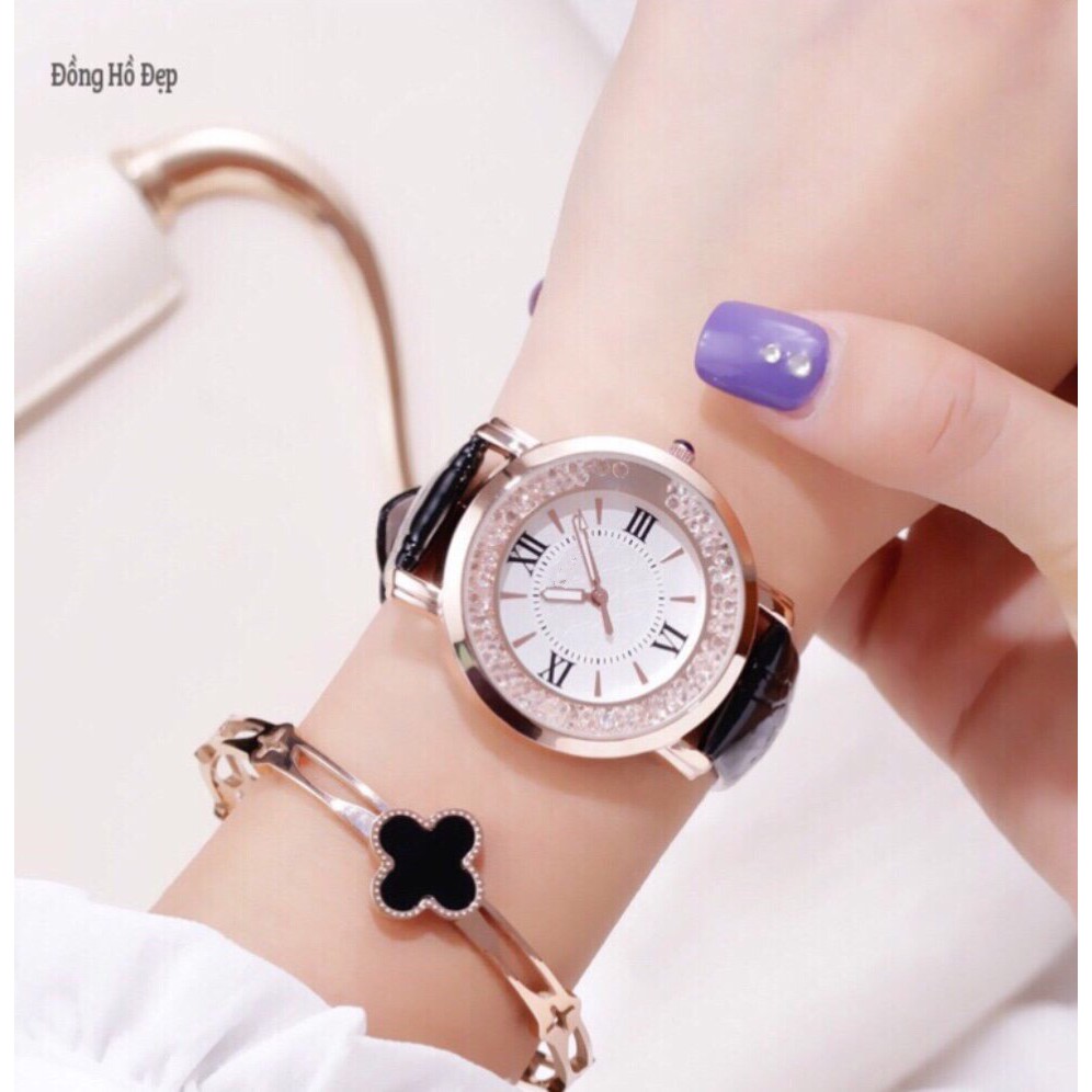 [GIÁ SỈ] ĐỒNG HỒ NỮ DÂY DA QUART 093 ĐÁ XOAY THỜI TRANG CỰC ĐẸP | BigBuy360 - bigbuy360.vn