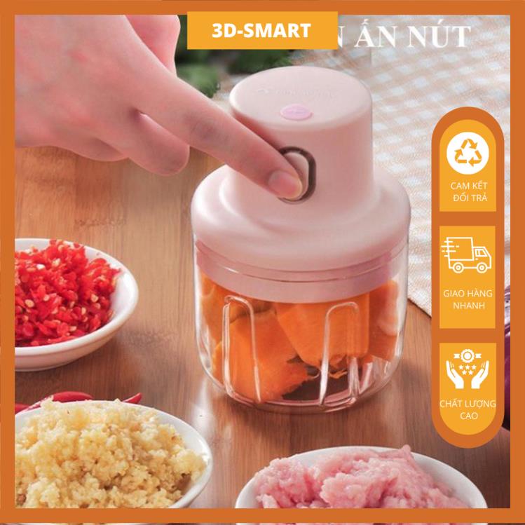MÁY XAY TỎI ỚT MINI ĐA NĂNG - SẠC PIN CAO CẤP - XAY TỎI ỚT, HÀNH, RAU CỦ QUẢ DUNG TÍCH 250ML