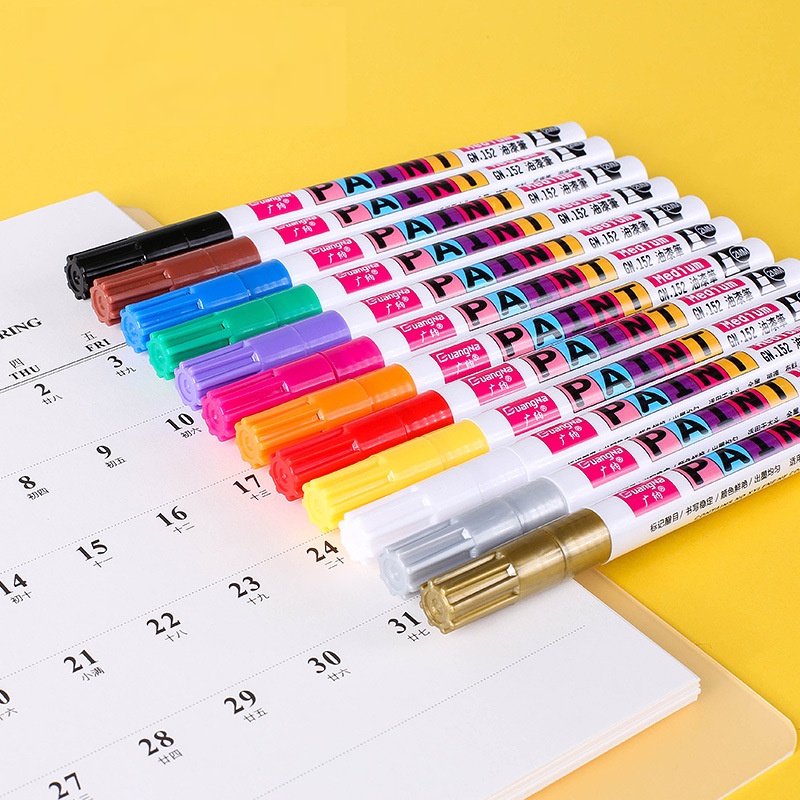 Bút repaint giày đế giày sơn nhiều bề mặt : cao su, thủy tinh, kim loại, gỗ, đá, giấy... 12 màu GN Paint Medium  GN152