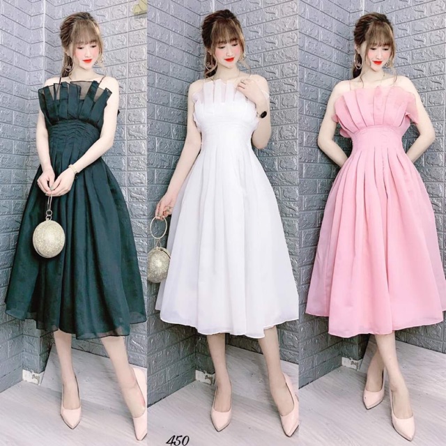 Đầm xoè cúp xếp ly bo beo con kiến siêu xinh TRIPBLE T DRESS -size M/L -MS188V
