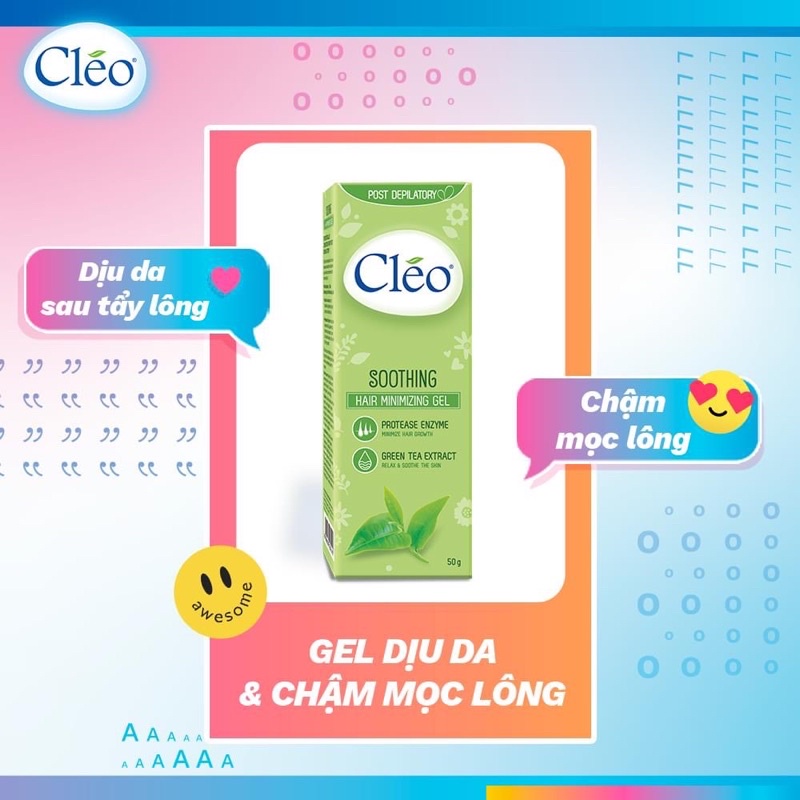 BỘ ĐÔI KEM TẨY LÔNG CLEO- GEL LÀM DỊU DA SAU TẨY LÔNG (50g x2)