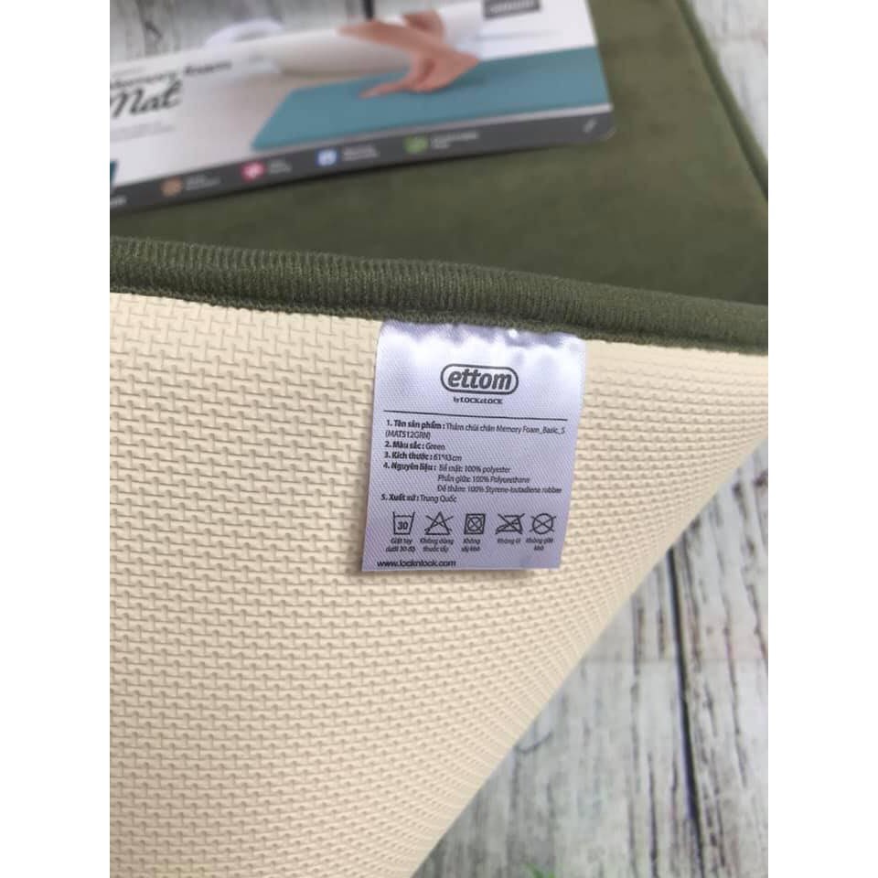 Thảm chùi chân LocknLock Memory Foam Basic MAT512 MAT513 MAT514 MAT515 4 size 4 màu - BABYHOPSG