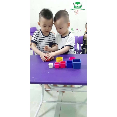 Lồng Hộp Vuông, Lồng Hộp Tròn Bằng Nhựa 6 Chi Tiết Đồ Chơi Thông Tư 02 Mầm Non