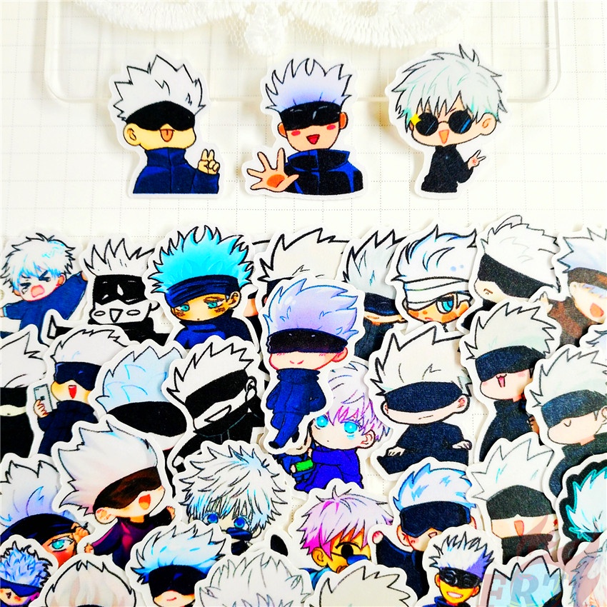 ★★★ Jujutsu Kaisen . Gojo Satoru Q-3 Mini Diary Manual Stickers ★★★ 60Pcs/Set Anime DIY Fashion Scrapbooks Album Decor Decals Stickers