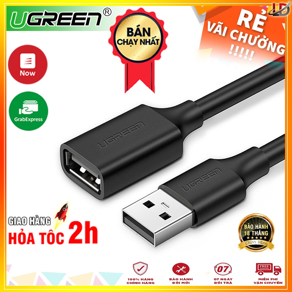 Cáp USB 2.0 Nối Dài 0,5M - 5m Ugreen US103 (10313,10314,10315,10316,10317,10318)