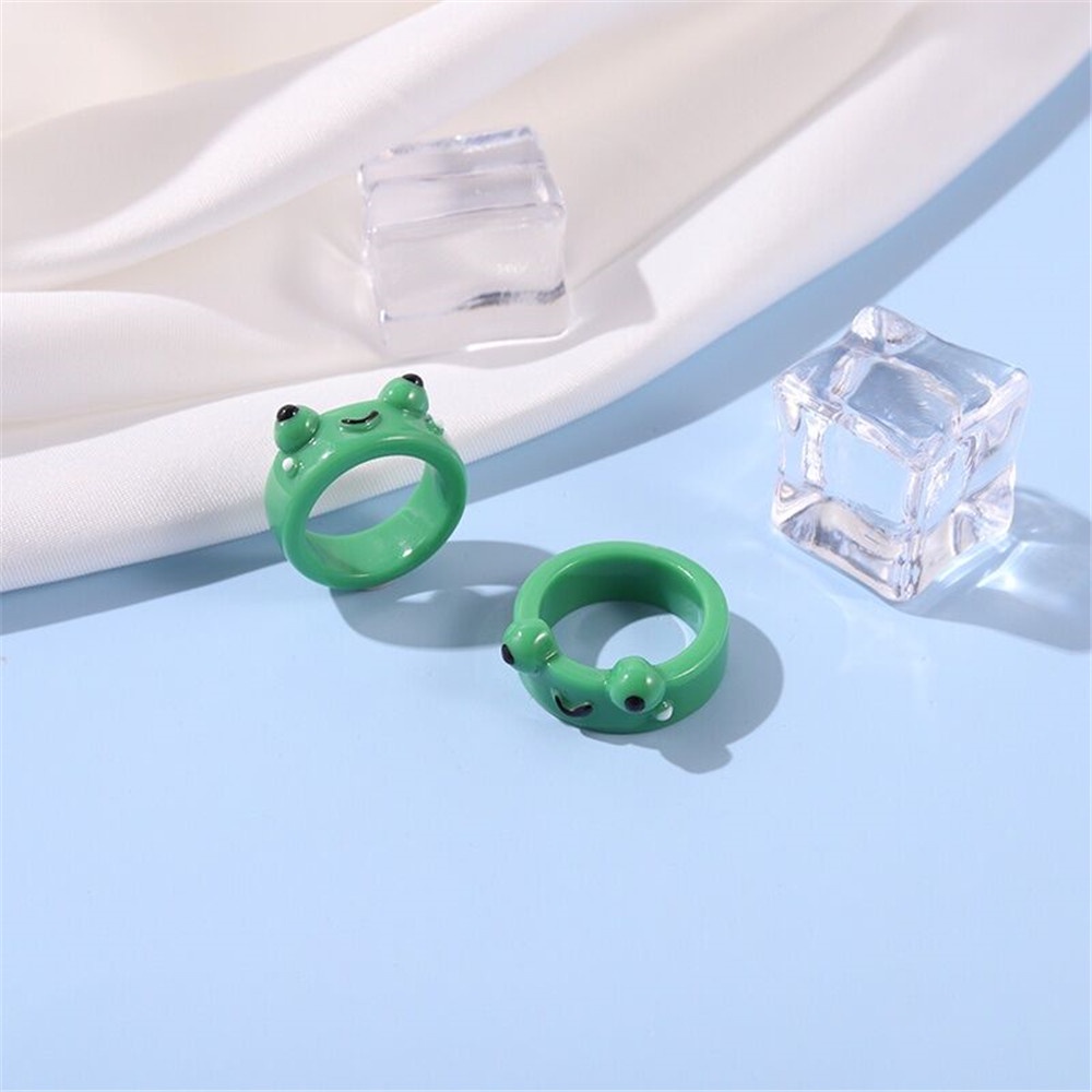 Nhẫn Đeo Tay Kim Loại Hình Chú Ếch Dễ Thương nhẫn ếch